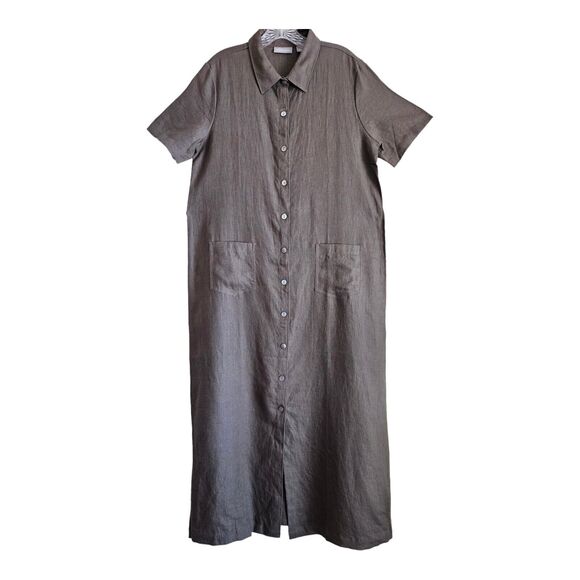 Nordstrom Dresses & Skirts - Nordstrom Brown Button-Front Midi Shirt Dress